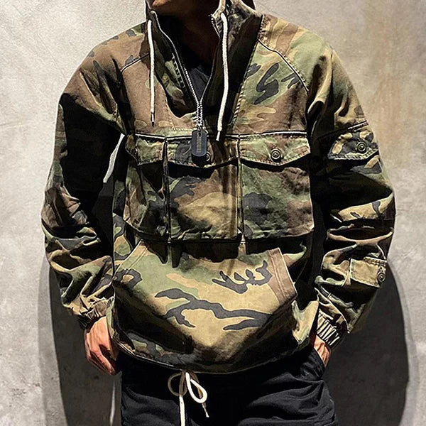 Outdoor Multi-Pocket Camo Pullover Hoodie 08280113X