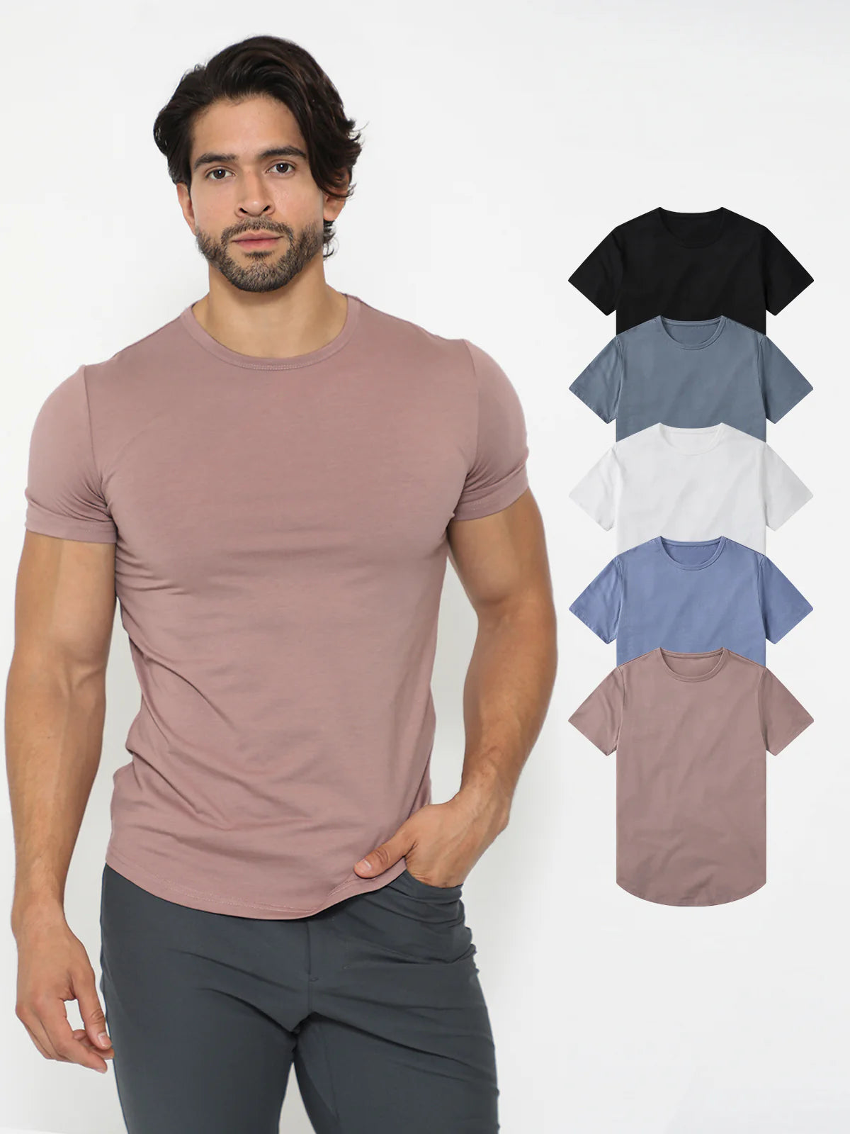 5-Pack All Day Elite Curve-Hem Tee Short Sleeve