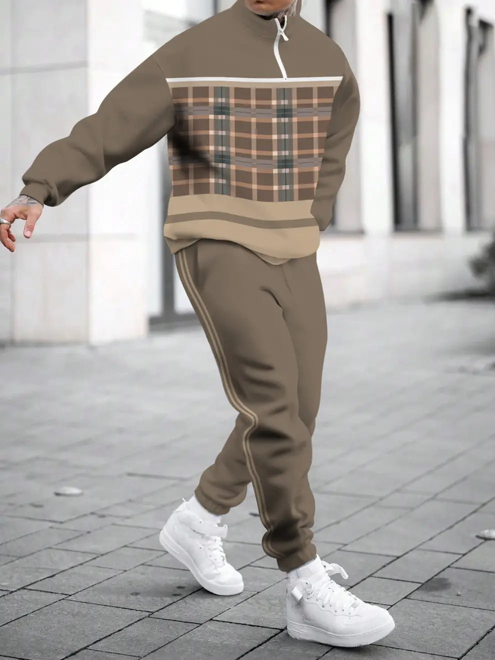 Relaxed Zipper Long Sleeve Two Piece Set