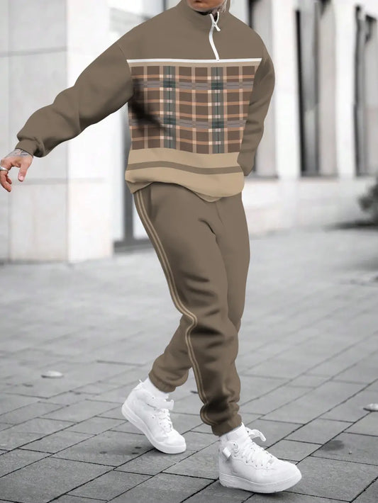 Relaxed Zipper Long Sleeve Two Piece Set