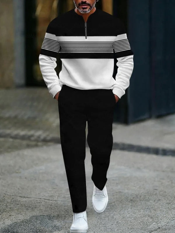 Long Sleeve Zipper Two-piece Set