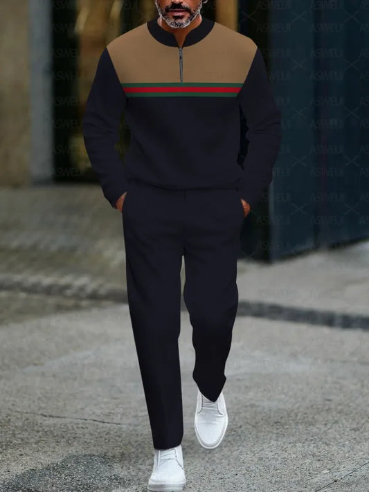 Long Sleeve Zipper Two-piece Set