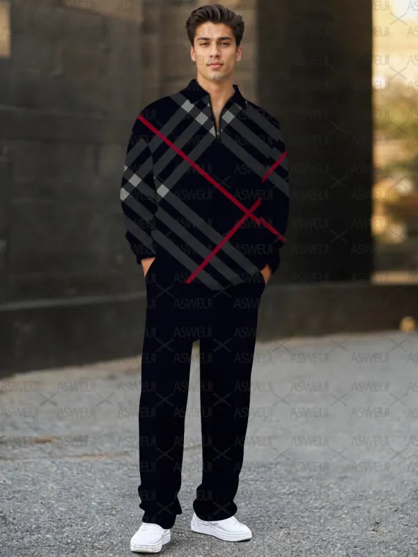 Long Sleeve Zipper Two-piece Set - DUVAL