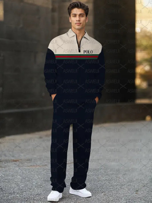 Long Sleeve Zipper Two-piece Set