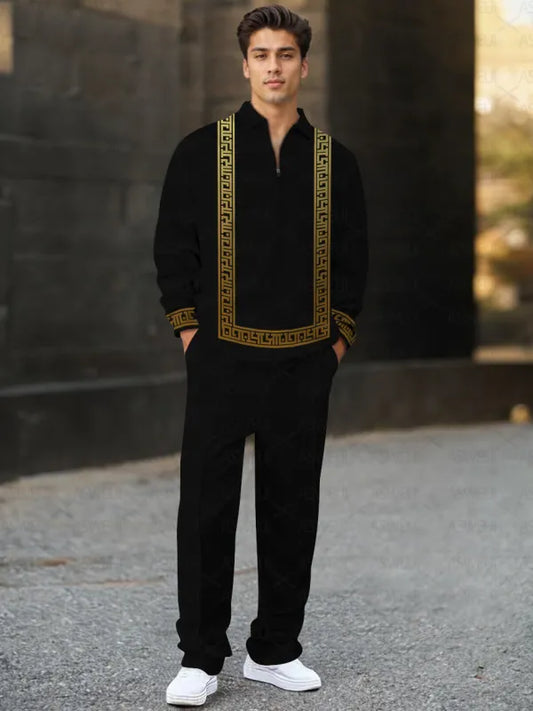 Long Sleeve Zipper Two-piece Set