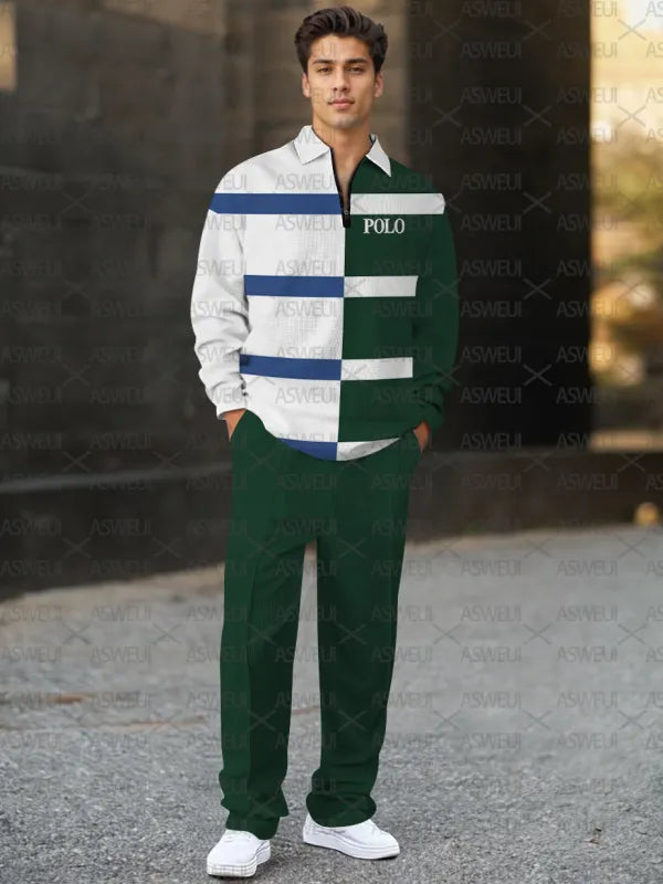 Long Sleeve Zipper Two-piece Set - DUVAL