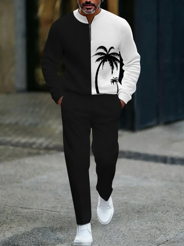 Long Sleeve Zipper Two-piece Set - DUVAL
