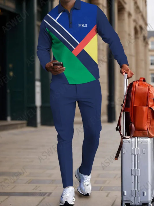 Long Sleeve Zipper Two-piece Set