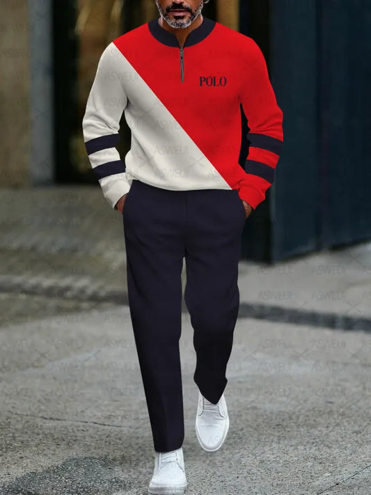 Long Sleeve Zipper Two-piece Set