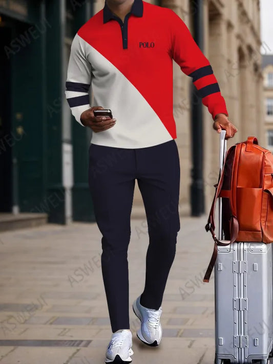 Long Sleeve Zipper Two-piece Set