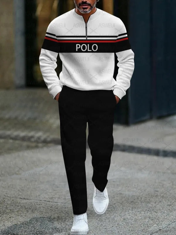 Long Sleeve Zipper Two-piece Set - DUVAL