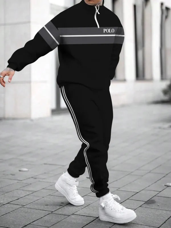 Long Sleeve Zipper Two-piece Set - DUVAL