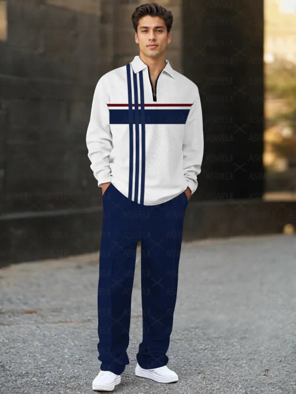 Long Sleeve Zipper Two-piece Set - DUVAL
