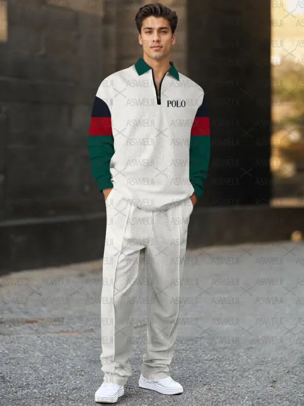 Long Sleeve Zipper Two-piece Set - DUVAL