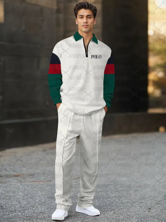 Long Sleeve Zipper Two-piece Set