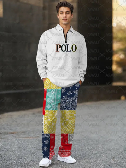 Long Sleeve Zipper Two-piece Set