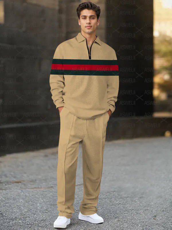 Long Sleeve Zipper Two-piece Set - DUVAL