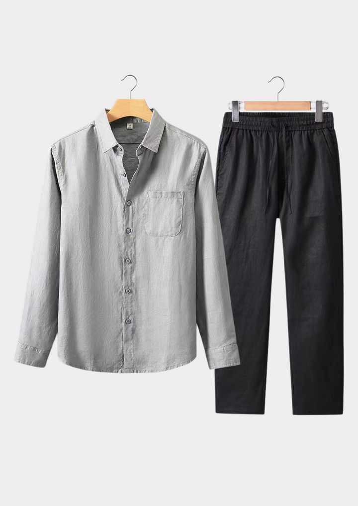 Aurelio Longsleeve Summer Set - Gray/black