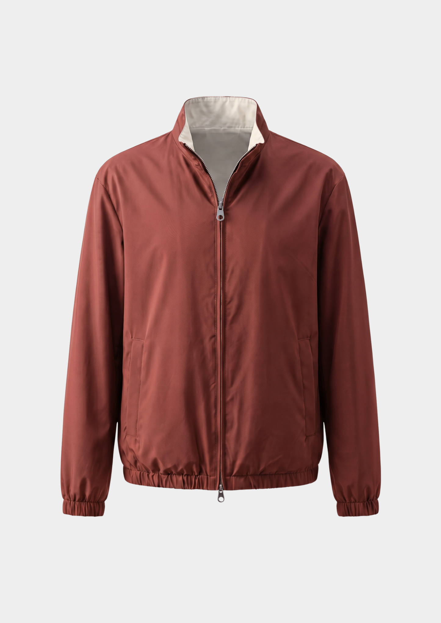 Brick Red Technical Windbreaker Jacket