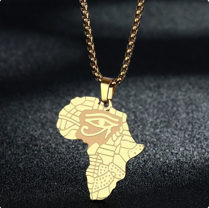 Africa Map Necklace Stainless Steel