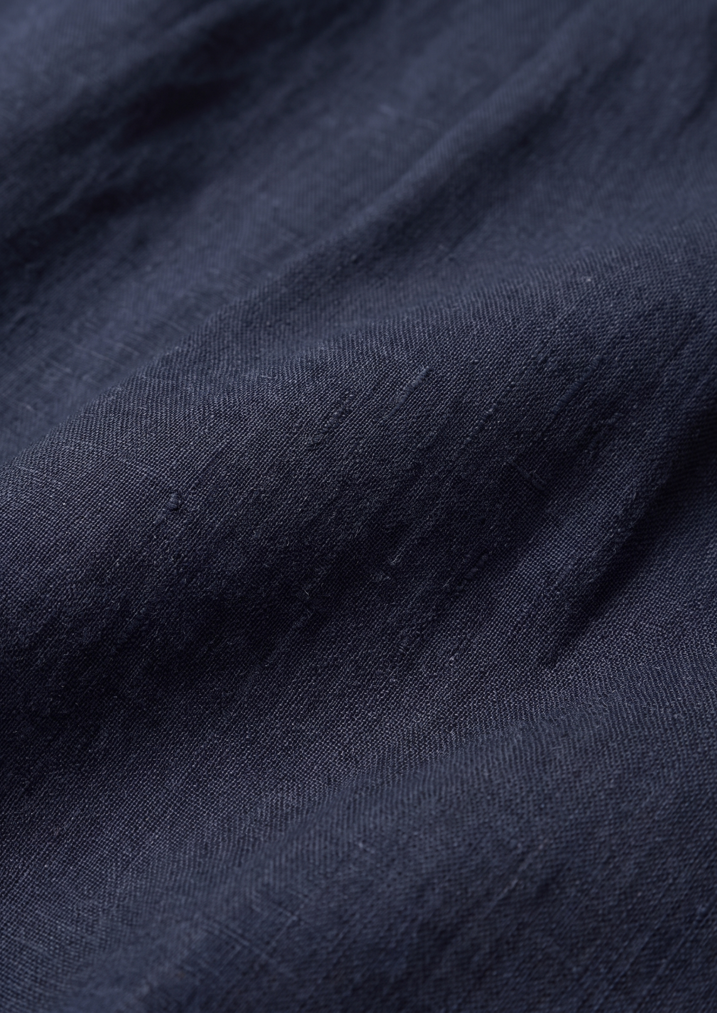 Navy Blue Pleated Linen Seaside Shorts