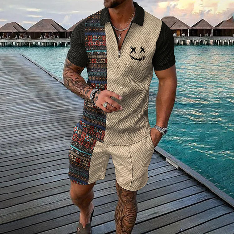 Time Traveler Polo Shirt & Shorts Co-Ord - DUVAL