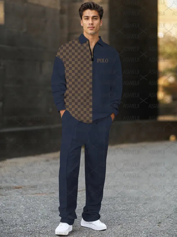 Long Sleeve Zipper Two-piece Set - DUVAL