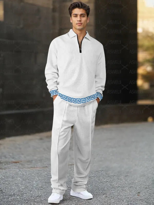 Long Sleeve Zipper Two-piece Set - DUVAL