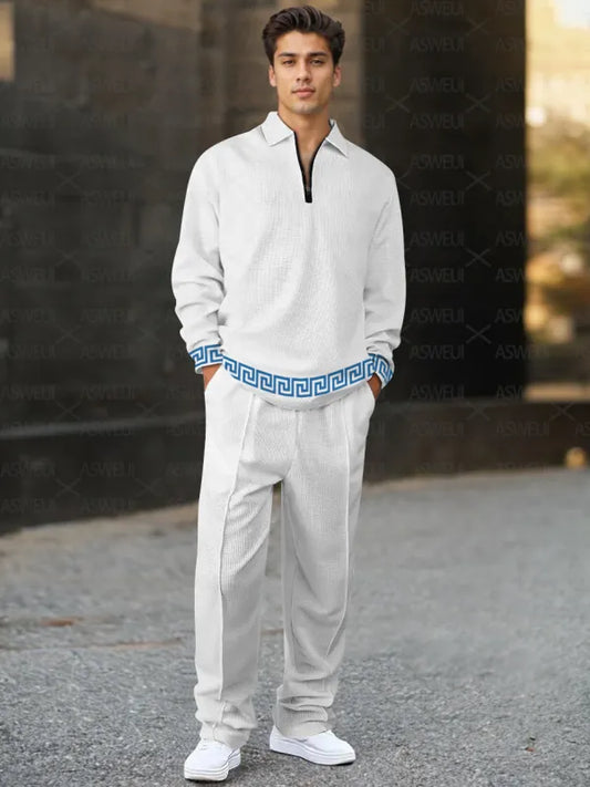 Long Sleeve Zipper Two-piece Set