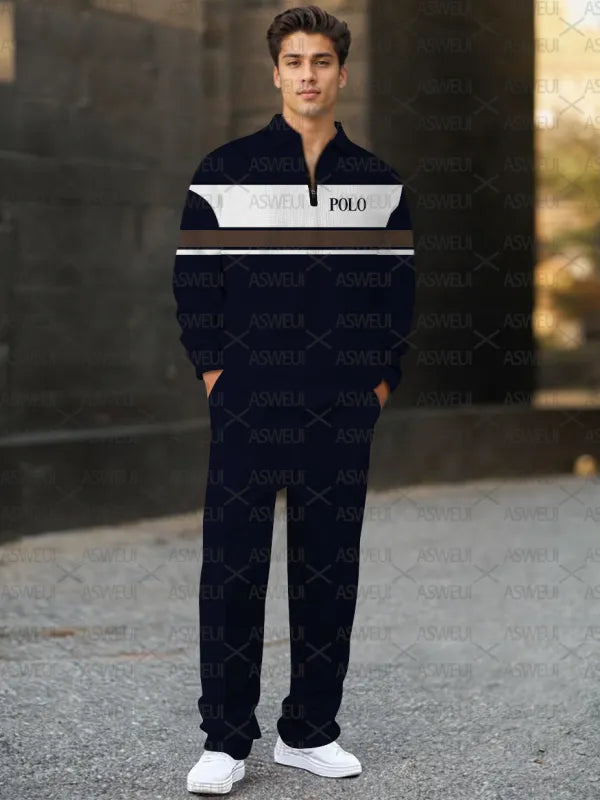 Long Sleeve Zipper Two-piece Set - DUVAL