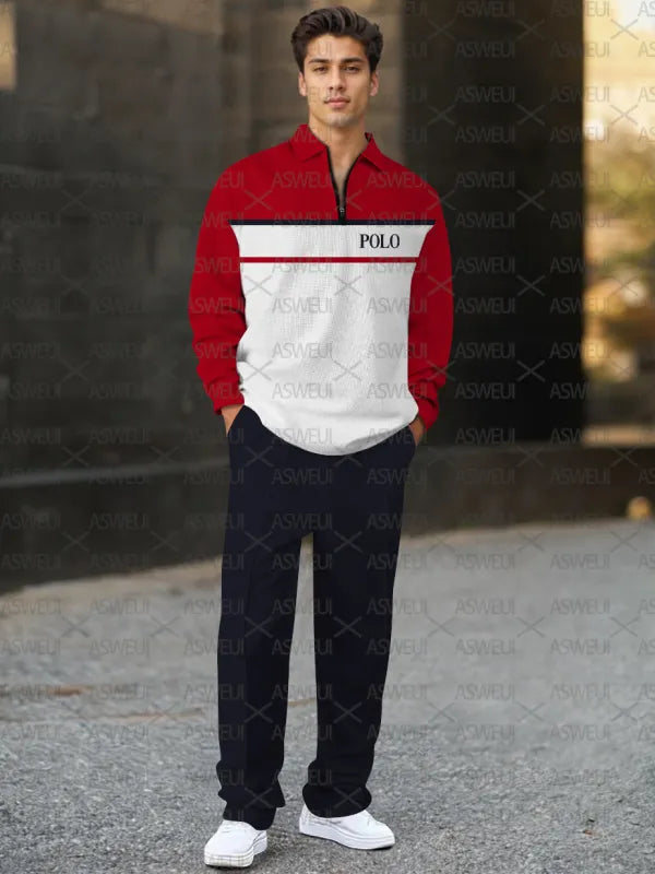 Long Sleeve Zipper Two-piece Set - DUVAL
