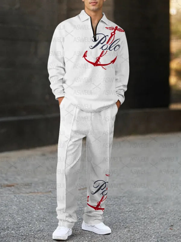 Long Sleeve Zipper Two-piece Set - DUVAL