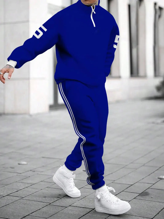 Relaxed Zipper Long Sleeve Two Piece Set