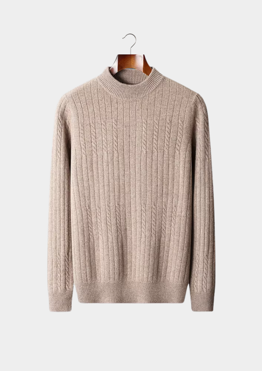 Pure Extra-Fine Merino Wool Rib Mockneck