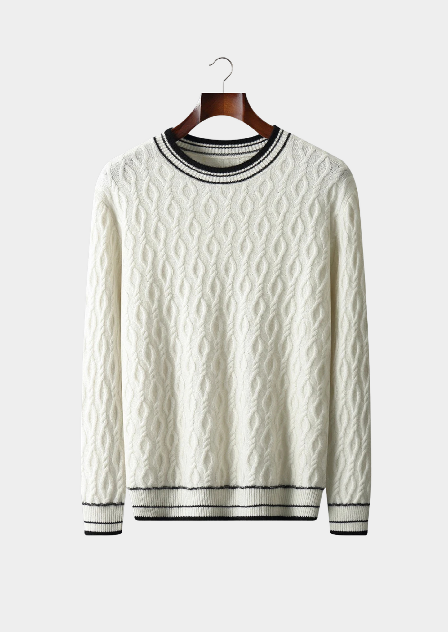 Pure Extra-Fine Merino Wool Jacquard Crewneck