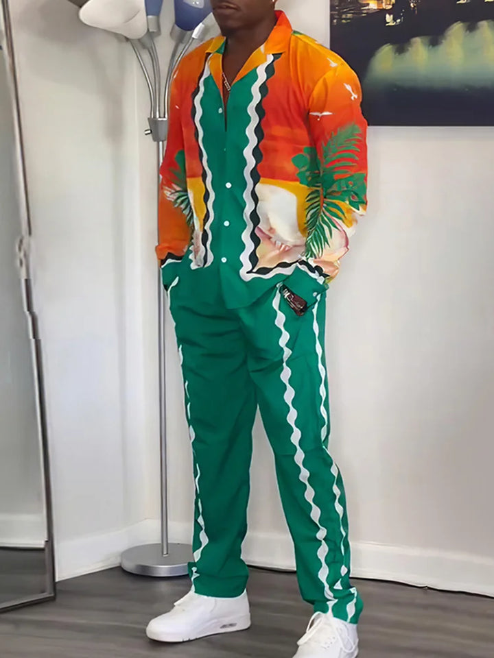 Rain Forest Vacation Long Sleeve And Trouser Co-Ord Set - DUVAL