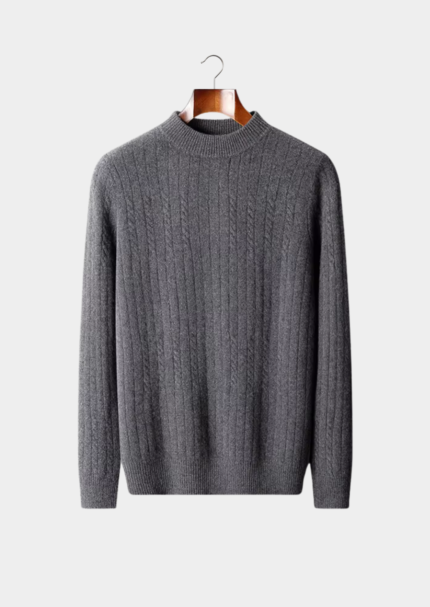 Pure Extra-Fine Merino Wool Rib Mockneck