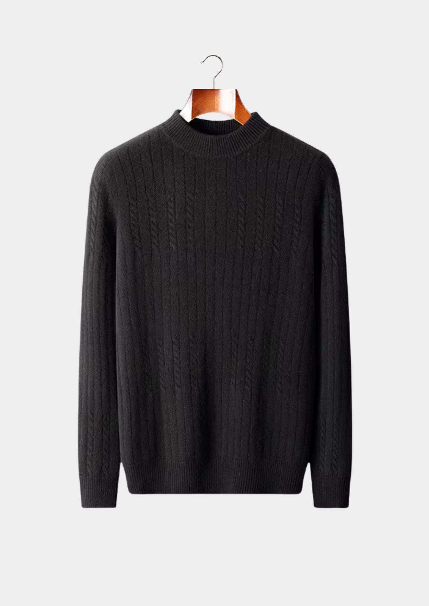 Pure Extra-Fine Merino Wool Rib Mockneck