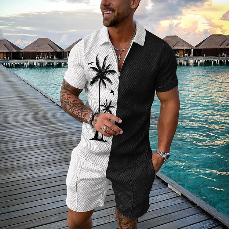 Palms Bliss Polo Shirt And Shorts Co-Ord - DUVAL