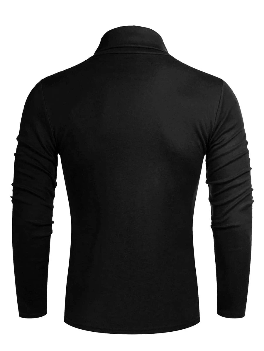 Men Solid Turtleneck Tee