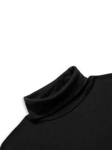 Men Solid Turtleneck Tee