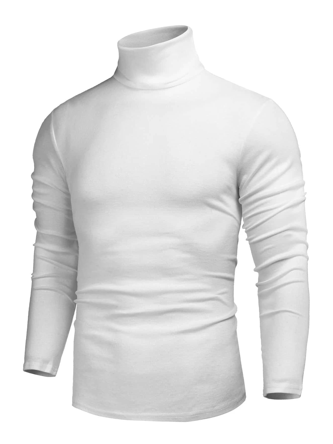 Men Solid Turtleneck Tee