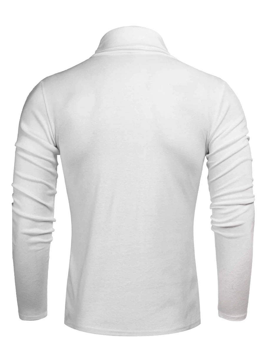 Men Solid Turtleneck Tee