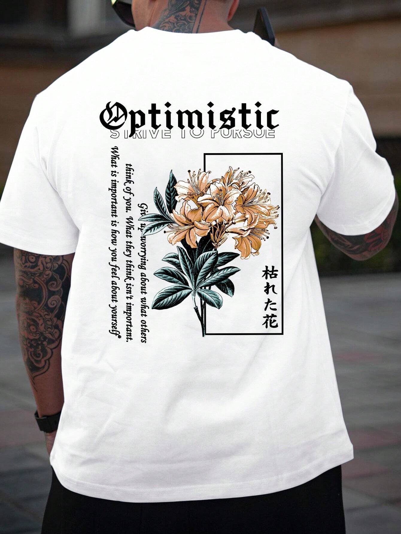 LEGND Men Floral & Slogan Graphic Tee