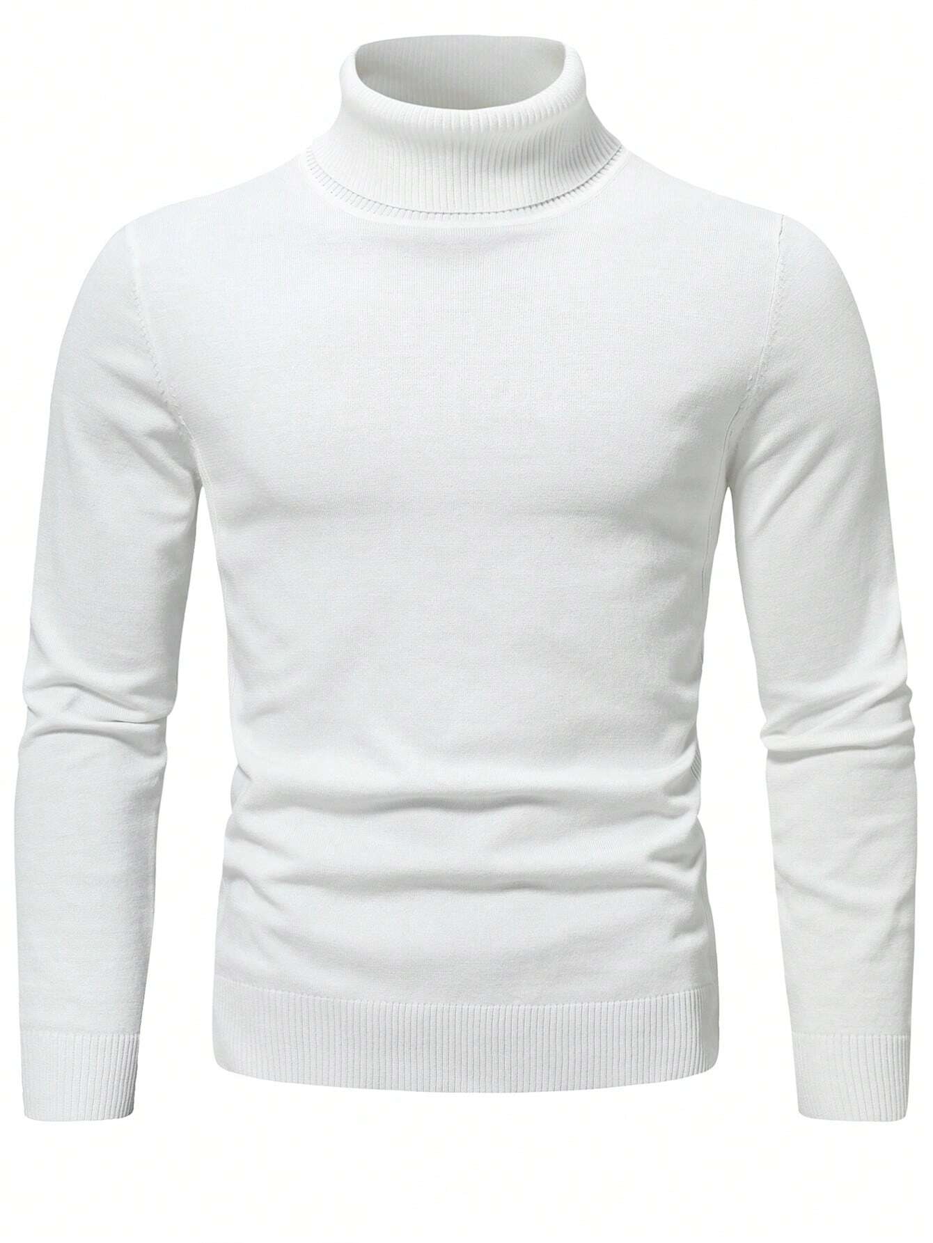 Homme Men Solid Turtleneck Sweater