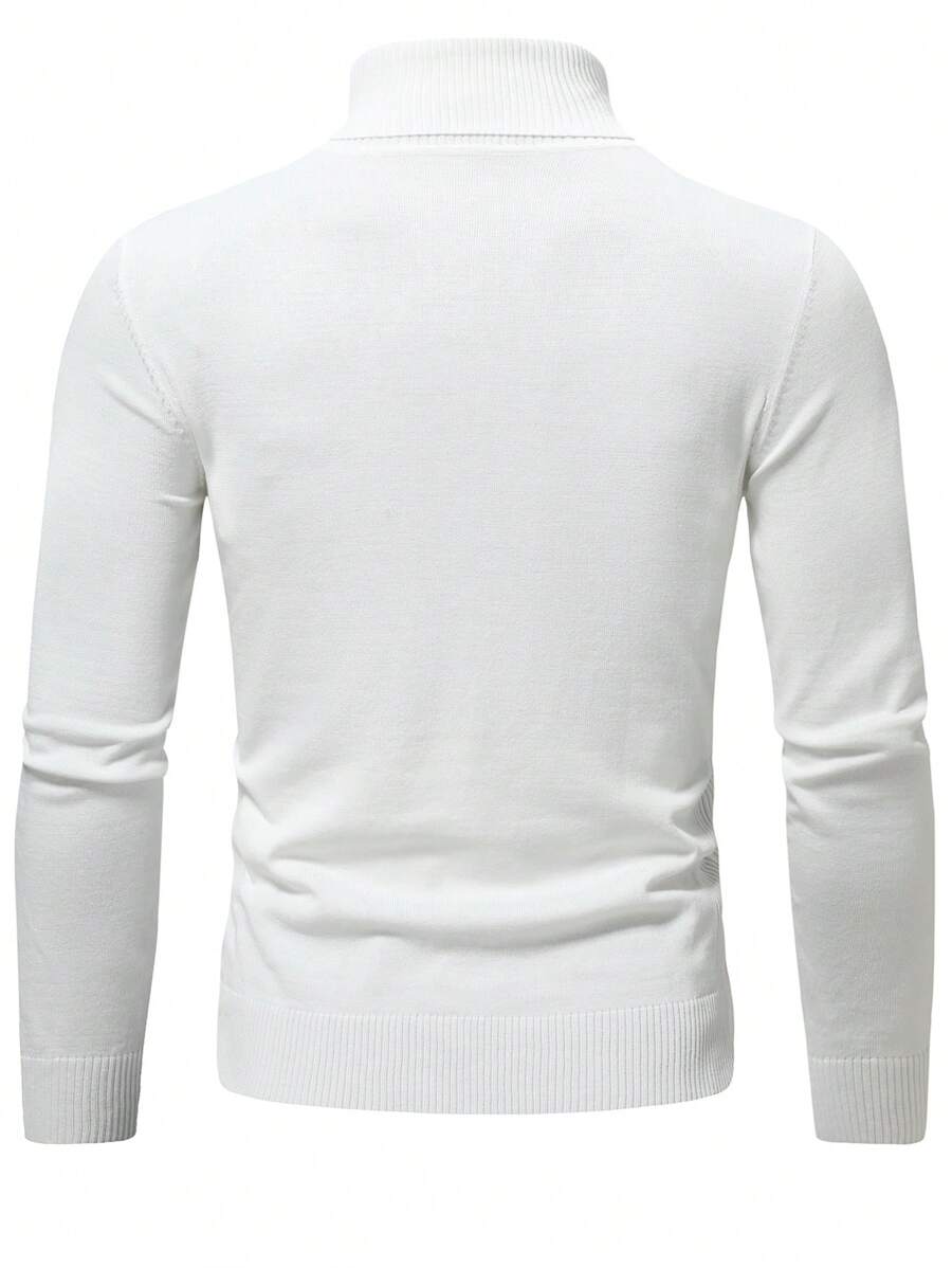 Homme Men Solid Turtleneck Sweater