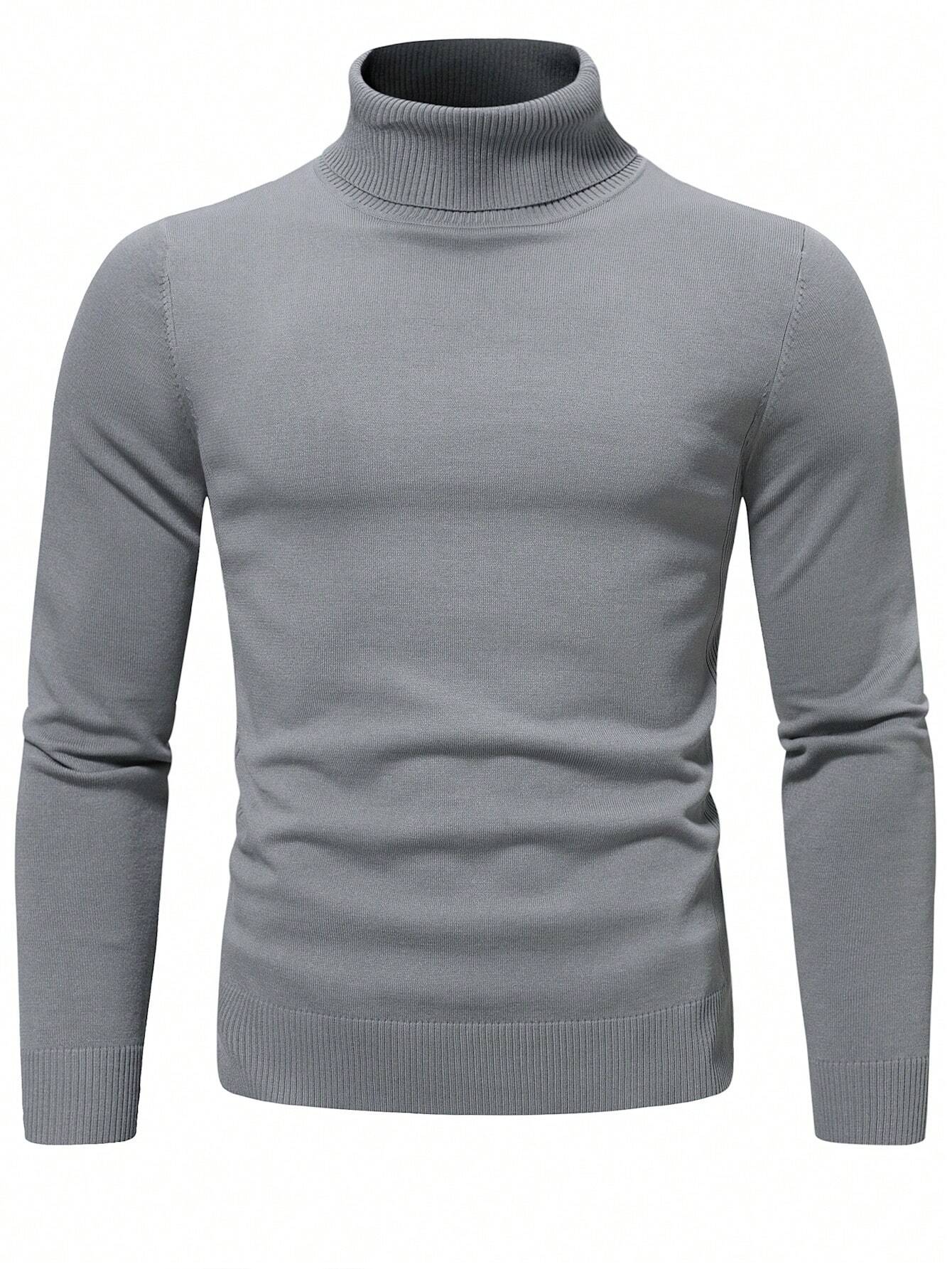 Homme Men Solid Turtleneck Sweater