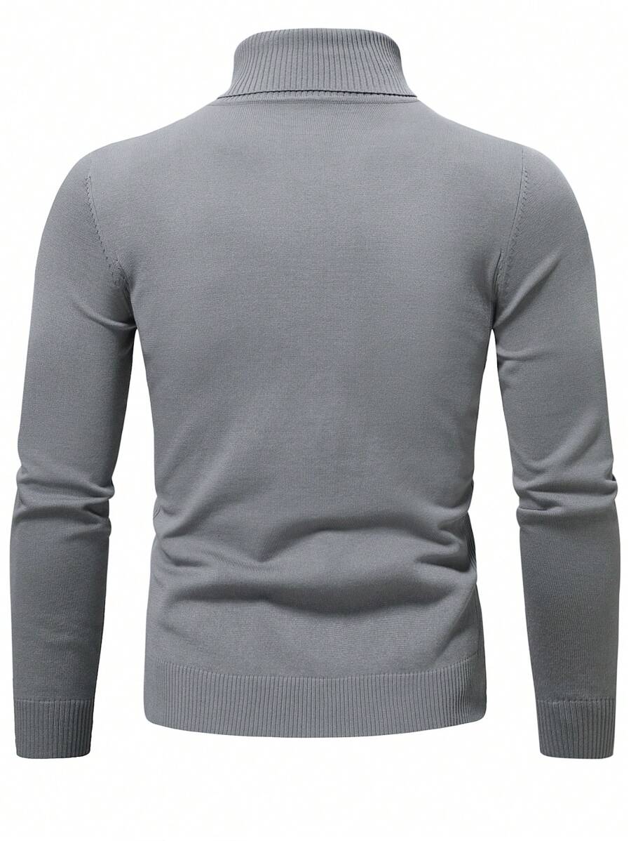 Homme Men Solid Turtleneck Sweater