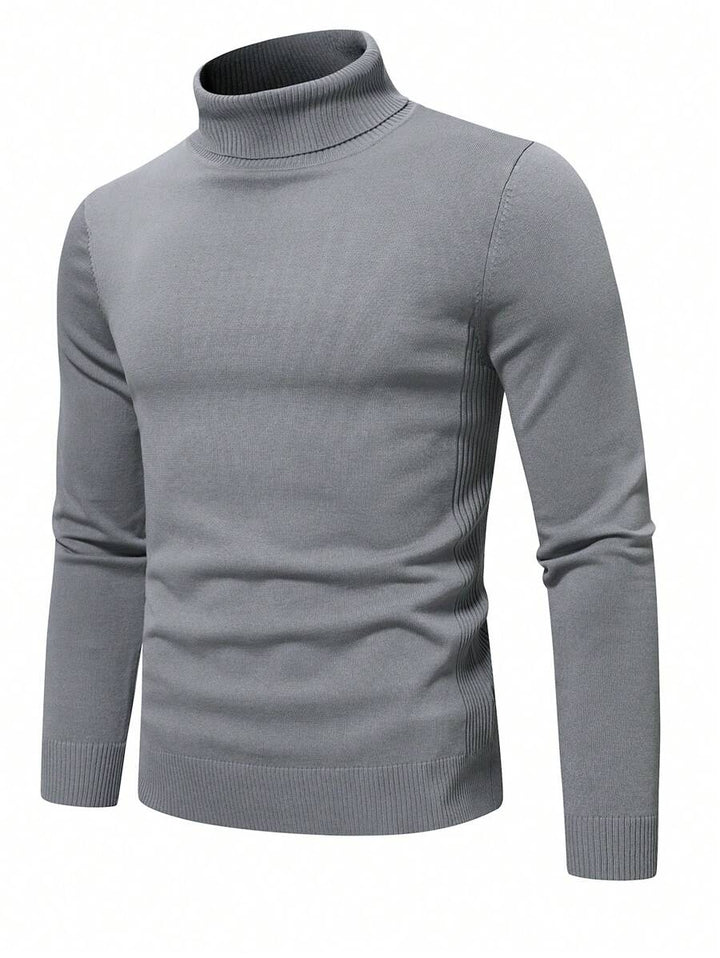 Homme  Solid Turtleneck Sweater - DUVAL