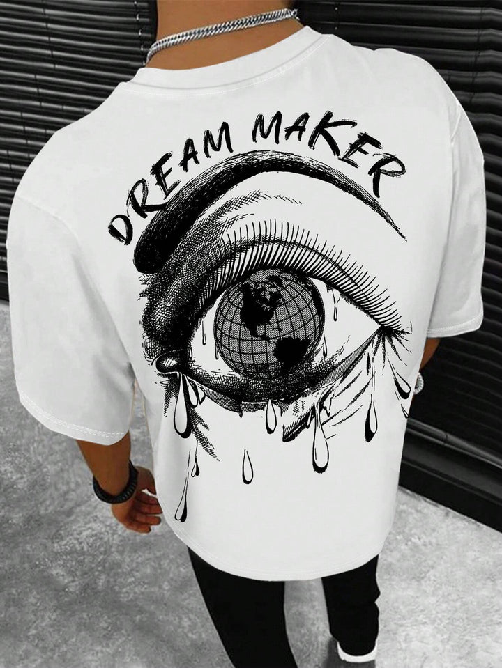 EMRG  Eye &amp; Letter Graphic Drop Shoulder Tee - DUVAL